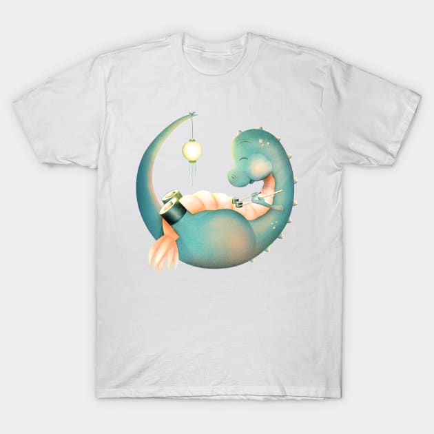 Sushi Dinosaur T-Shirt by schwebewesen